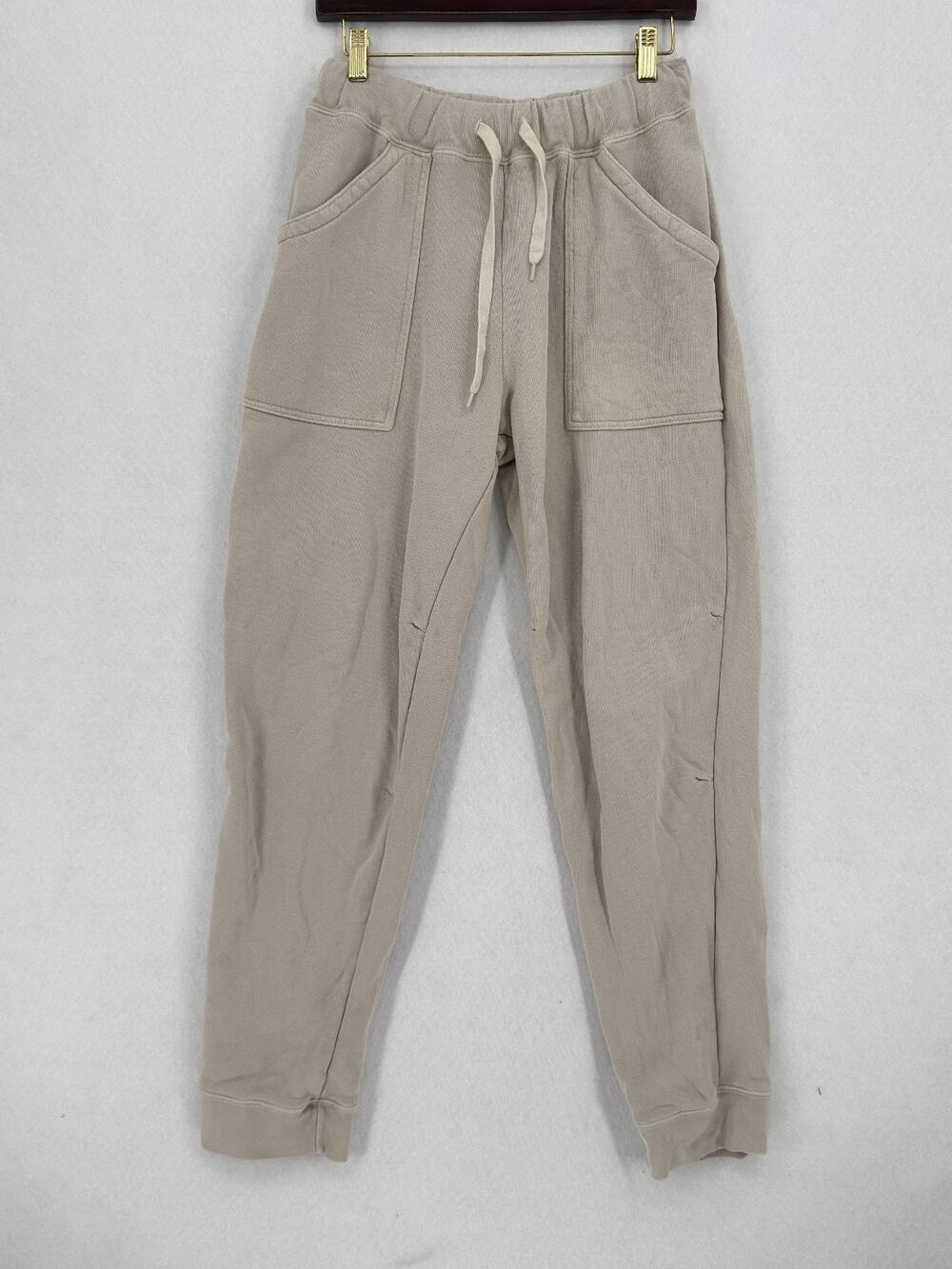 Vintage Velva Sheen Mens Beige Pigment Gym Jogger Sweatpants Sz L
